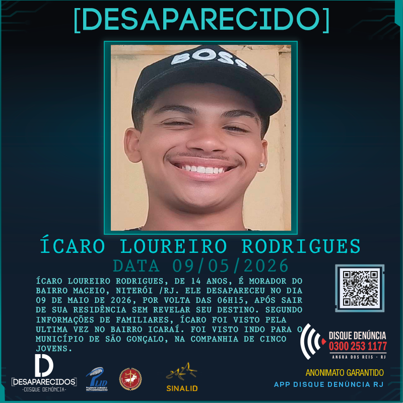 Disque Denúncia pede informações sobre o paradeiro de morador de Niterói